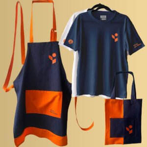 Home combo vivos em jesus camiseta + avental + bolsa